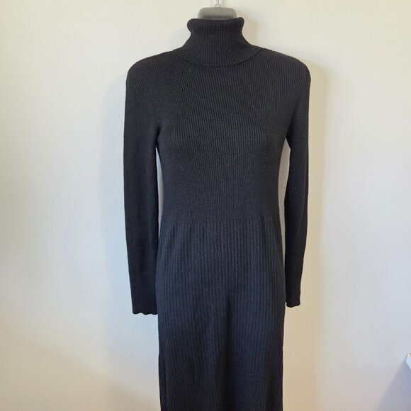 Uniqlo stretch long sleeve turtleneck midi sweater dress - Picture 1 of 5